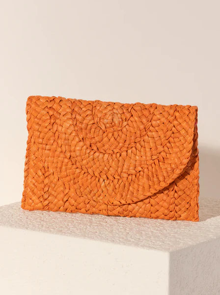 Sunset Chic Straw Clutch