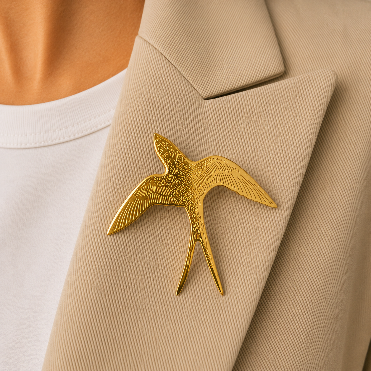 Golden Swallow Brooch