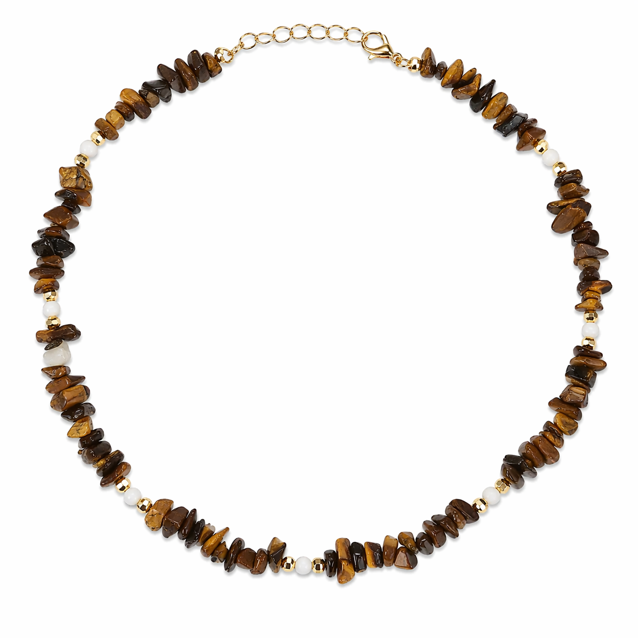 Tiger Eye Stone Beaded Necklace