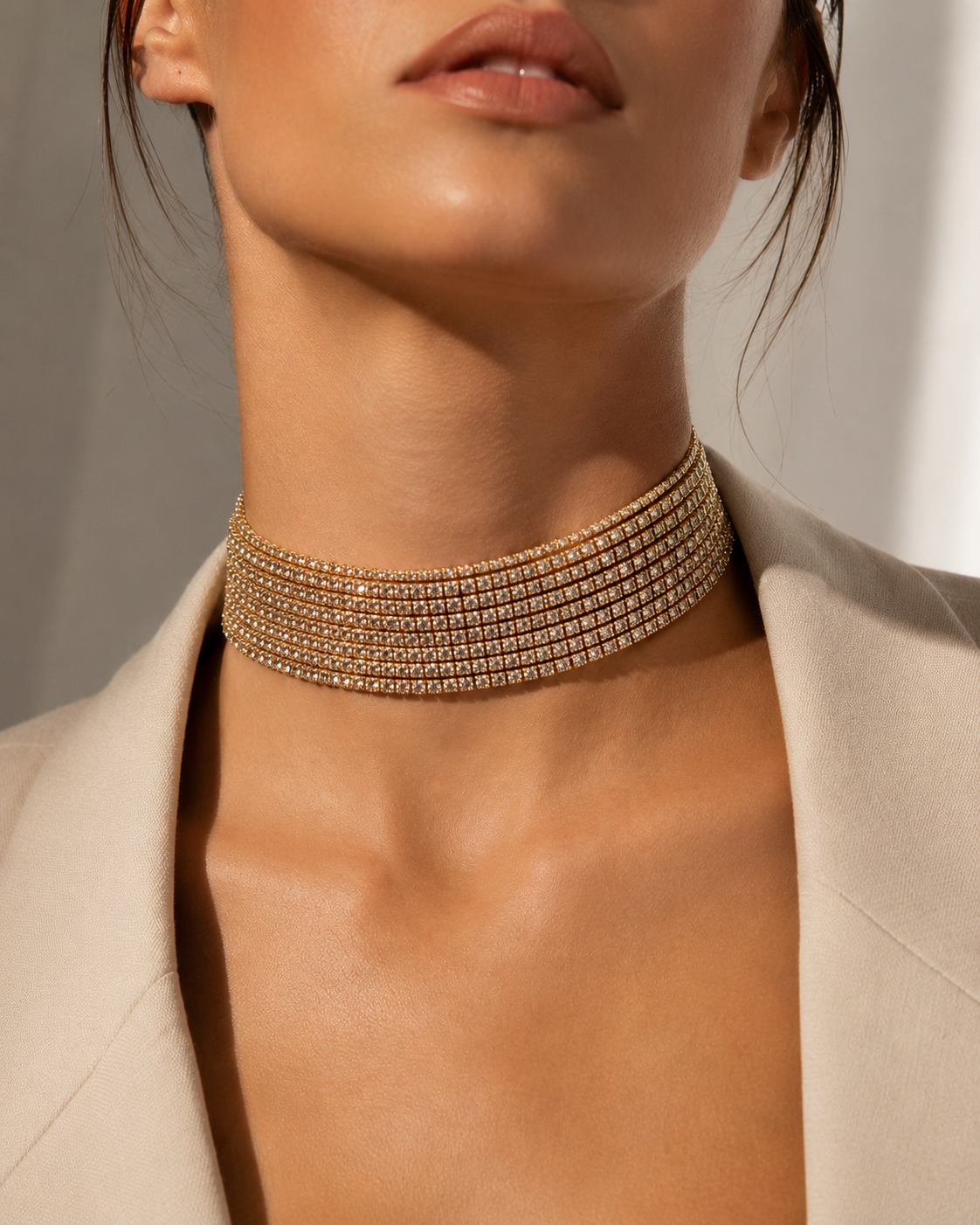 Luxe Zirconia Choker Necklace