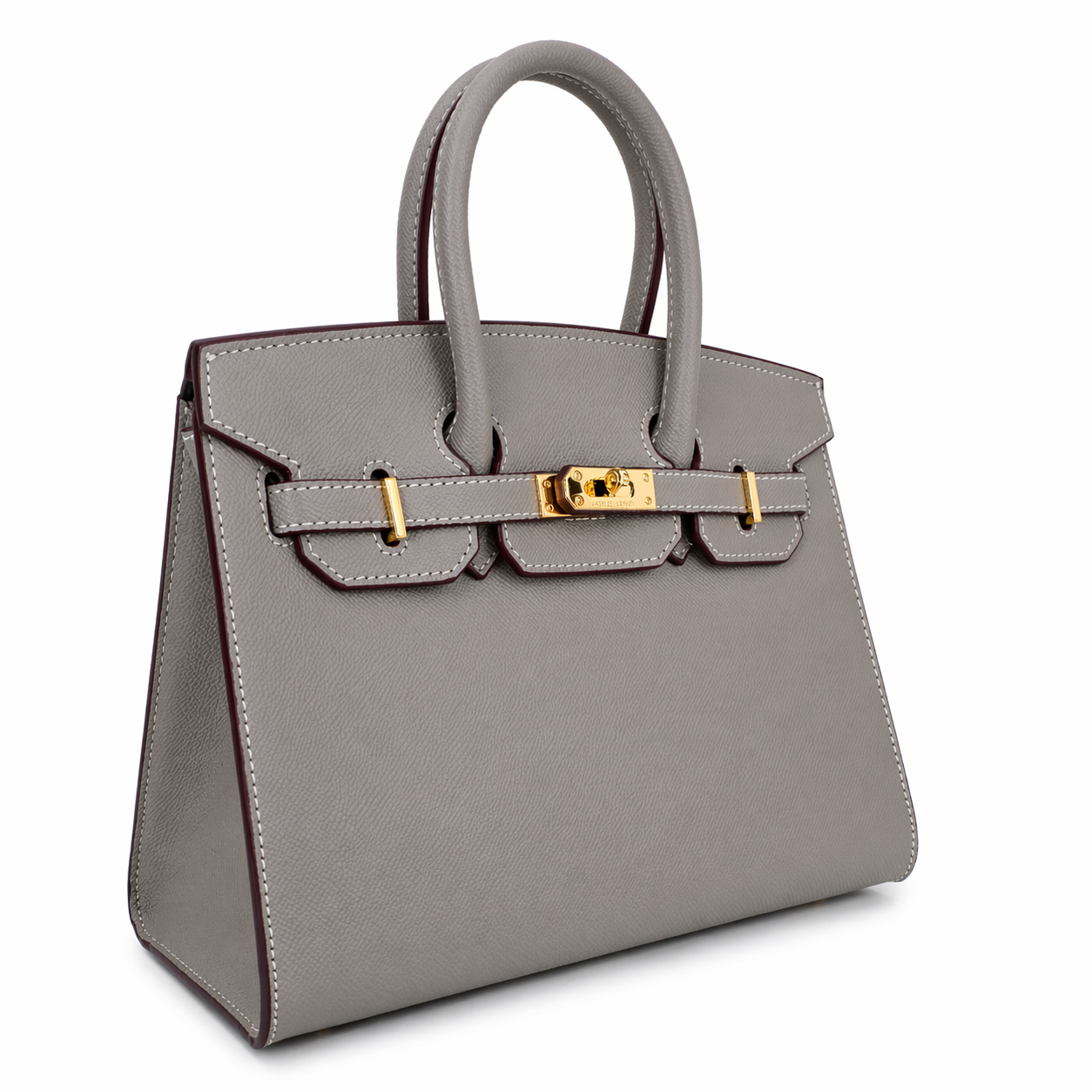 Stone Grey Luxe Structured Handbag