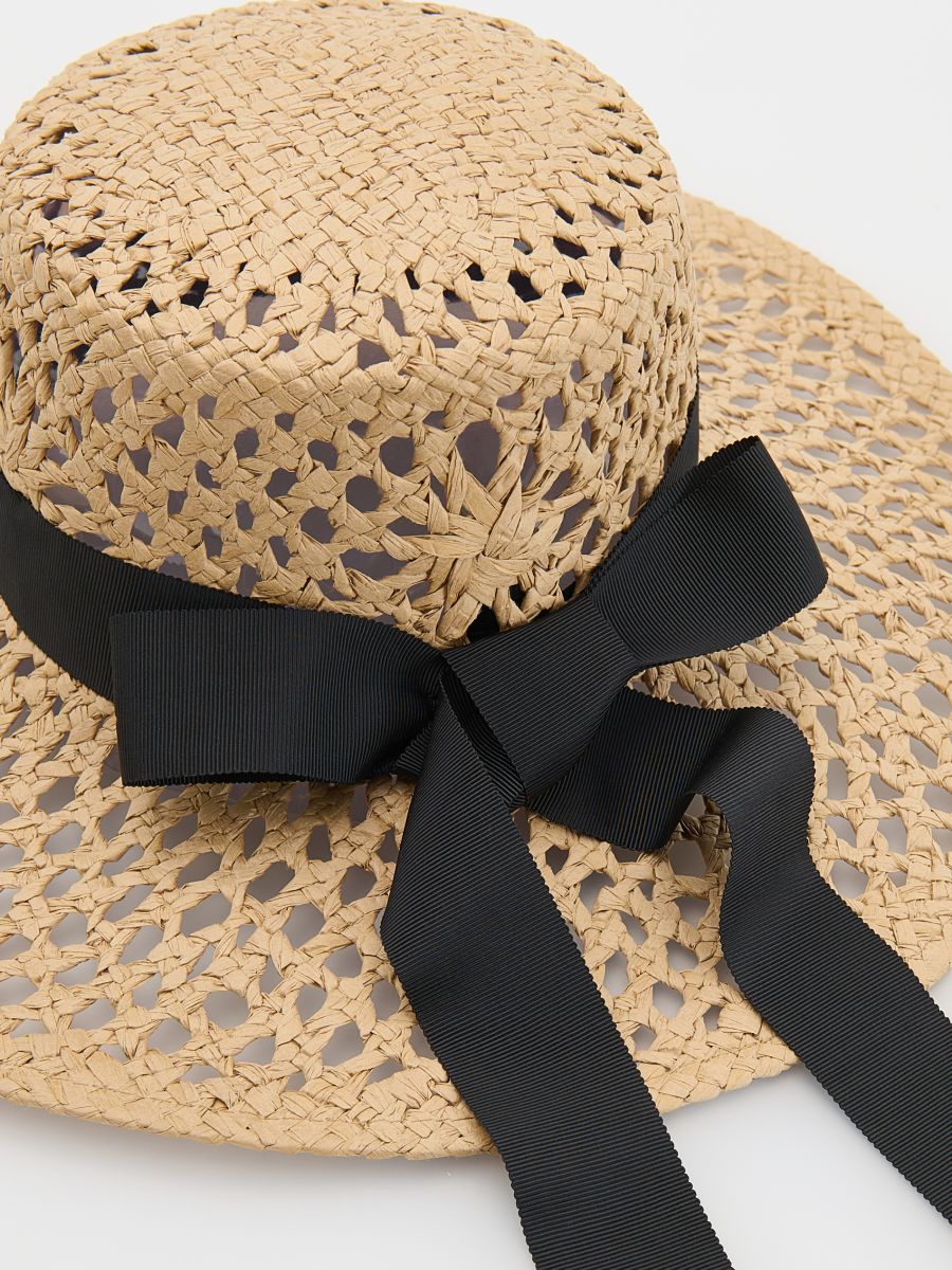 Woven Sun Hat with Back Bow