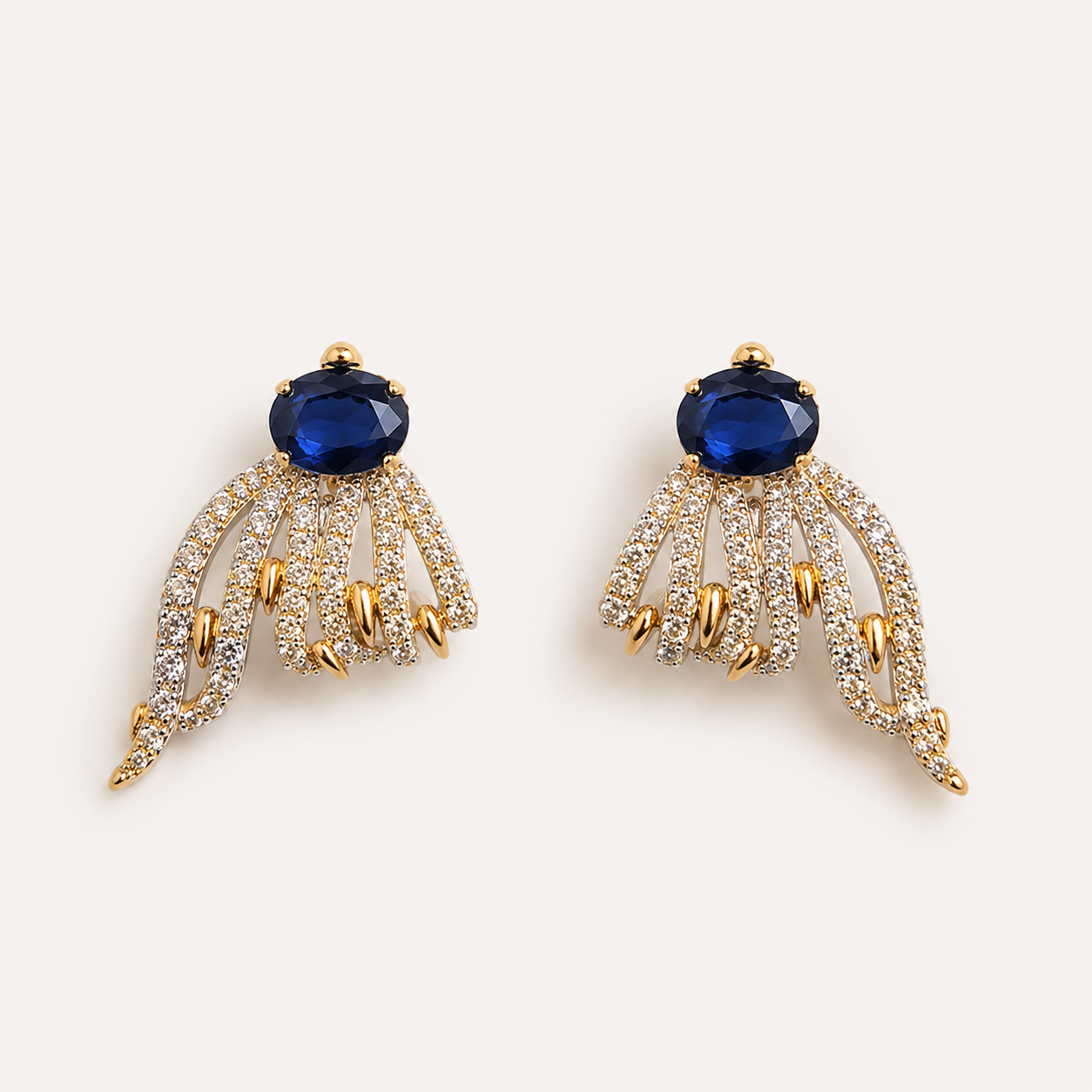 Midnight Sapphire Wing Earrings