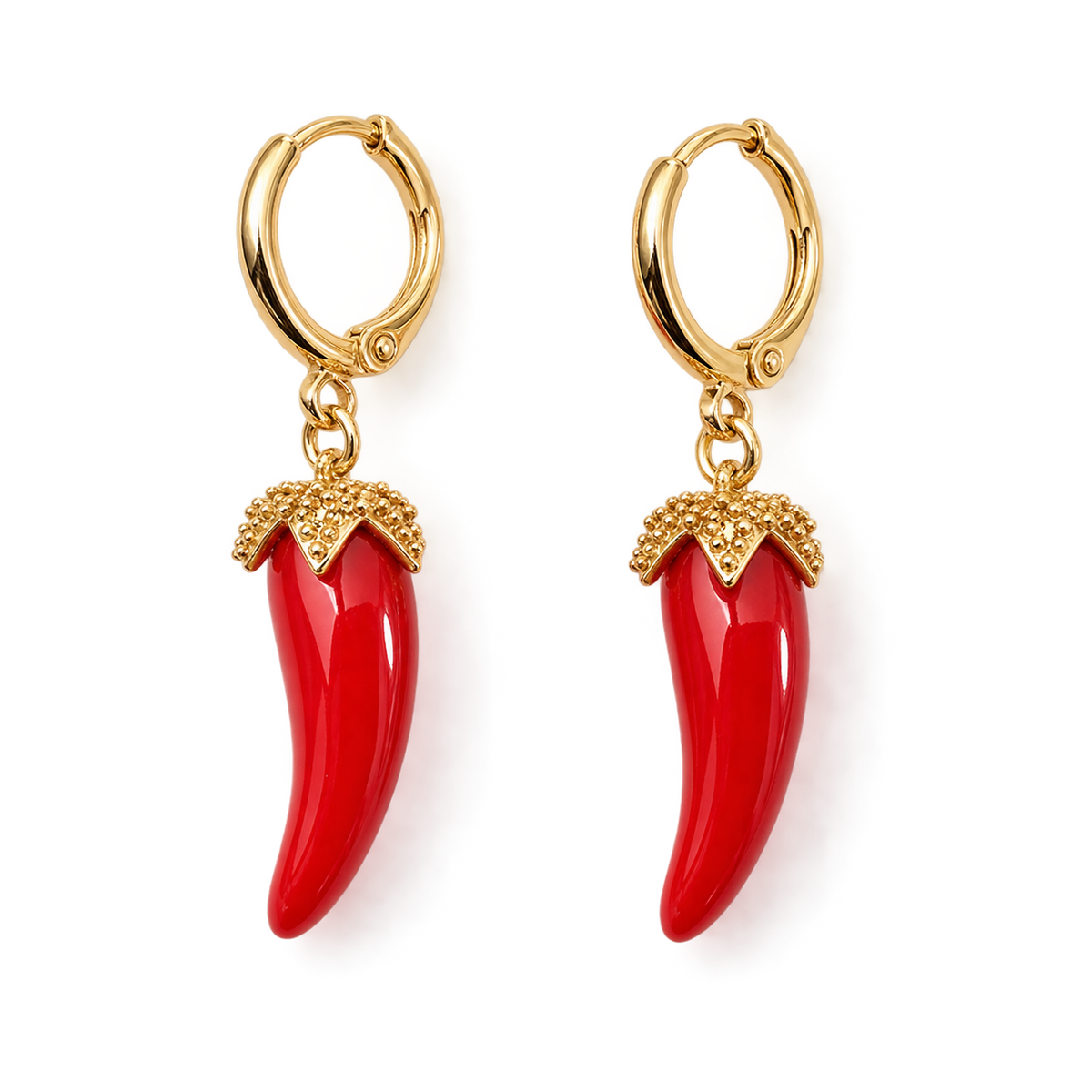Spicy Red Chili Hoop Earrings 🌶️