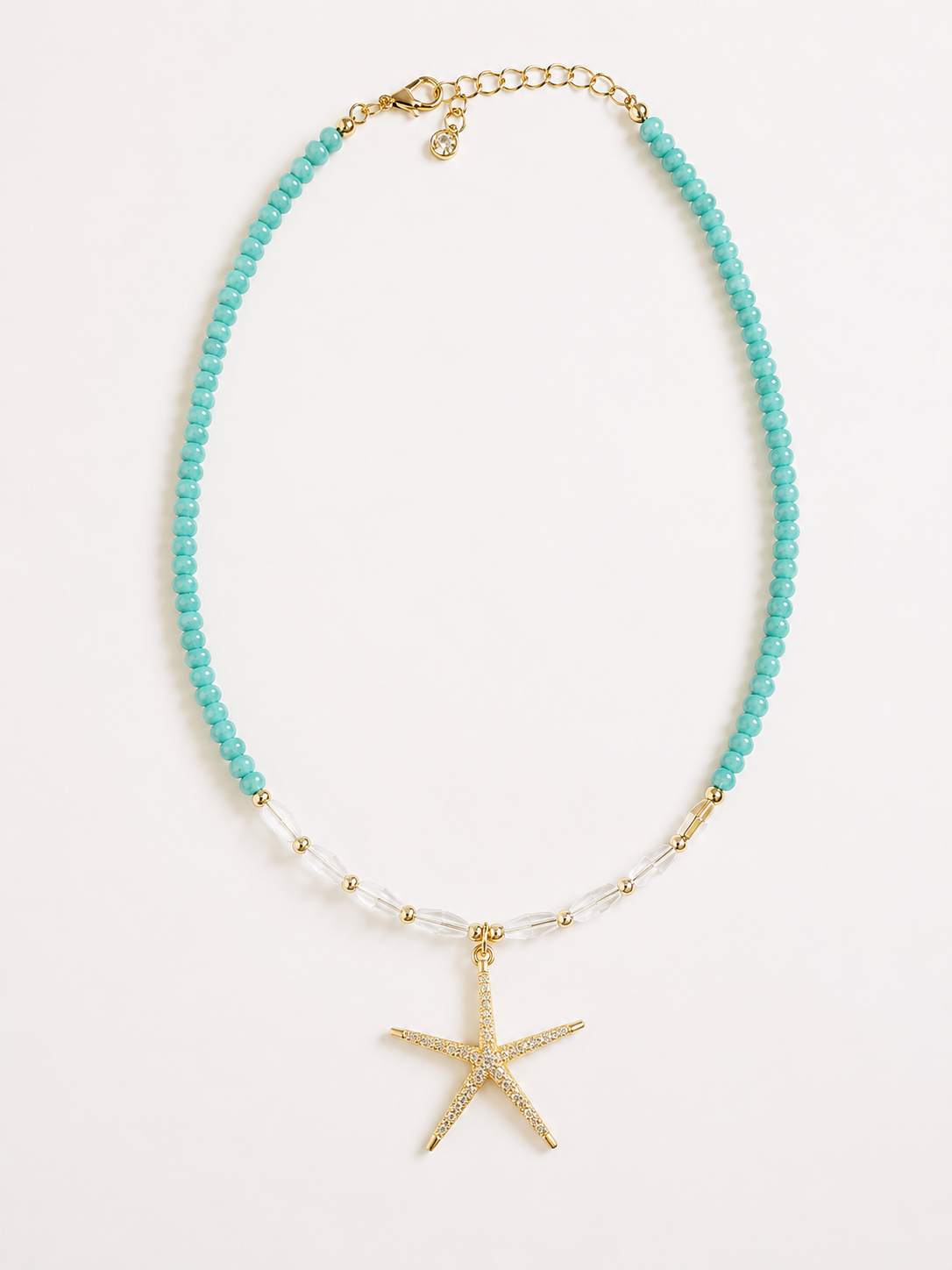 Turquoise Starfish Beaded Necklace