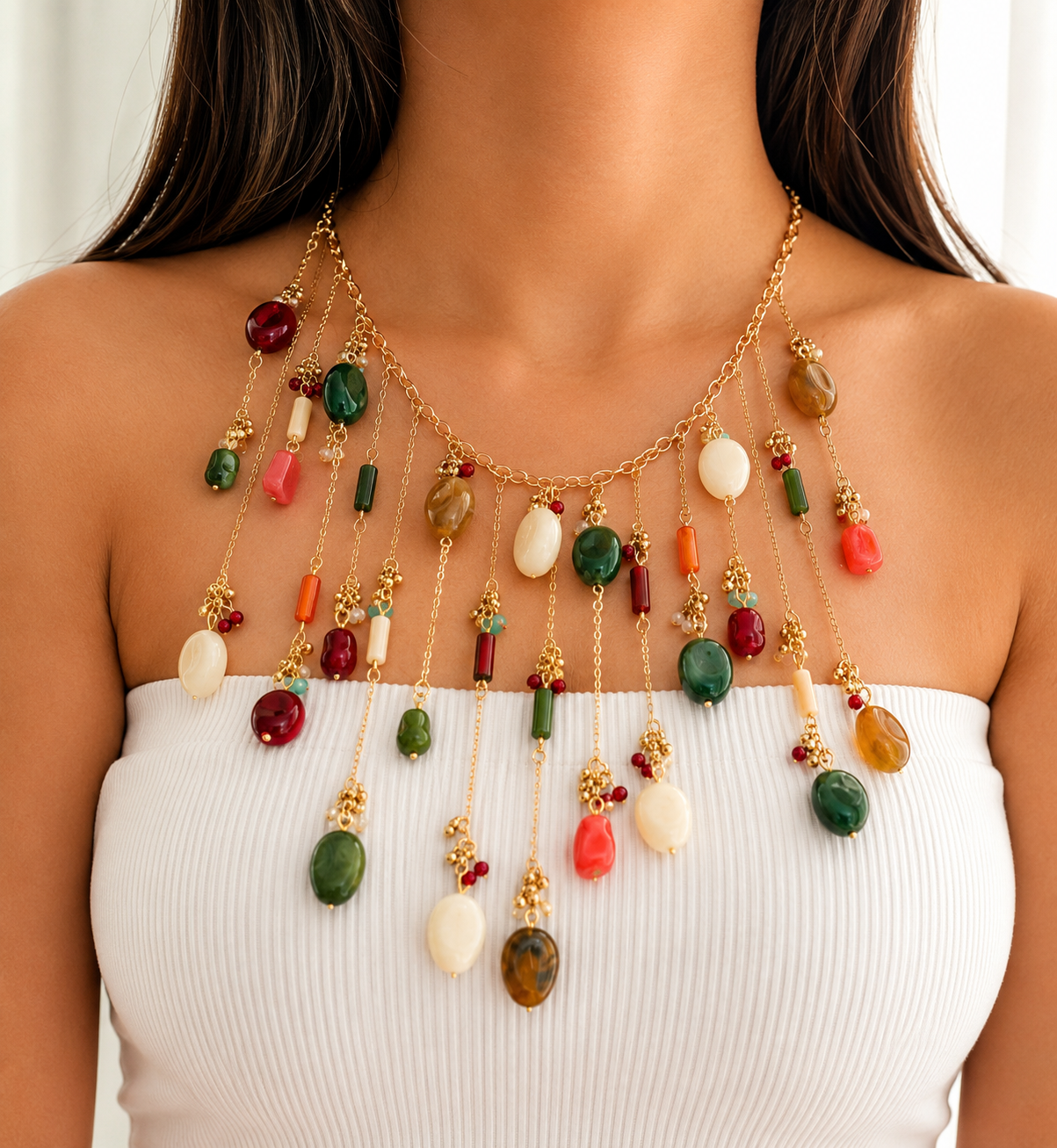 Mosaic Cascade Necklace