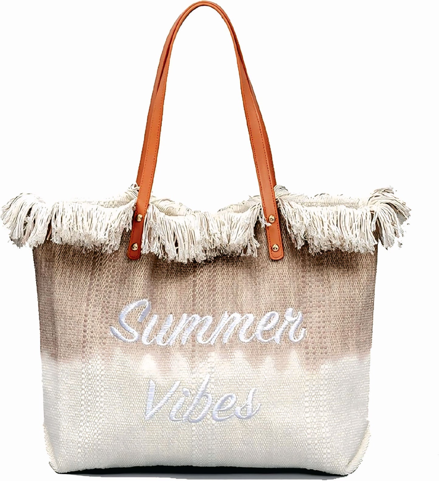 Summer Vibes Fringe Tote Bag