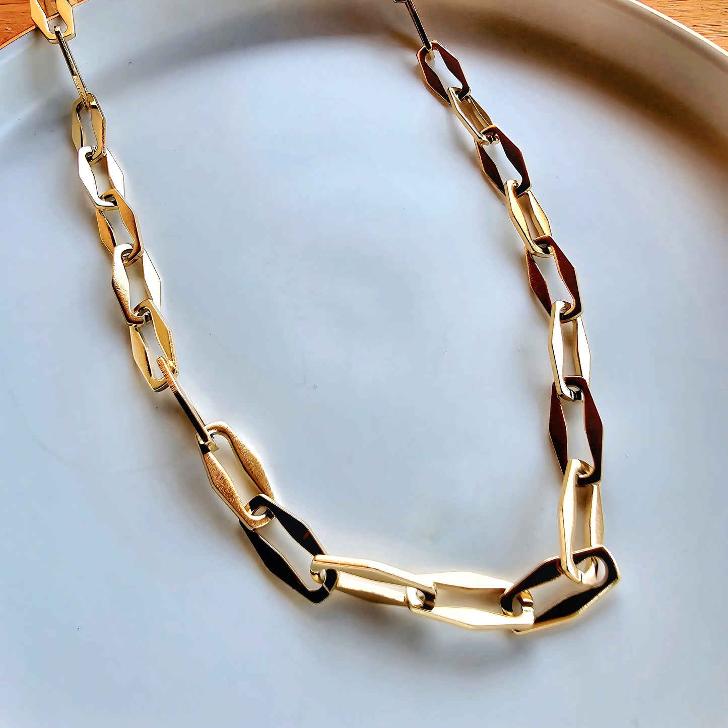 Stainless Steel Clip Paper Chain Necklace