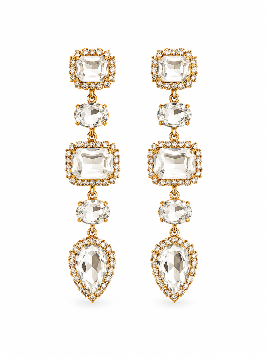 Crystal Luxe Statement Drop Earrings