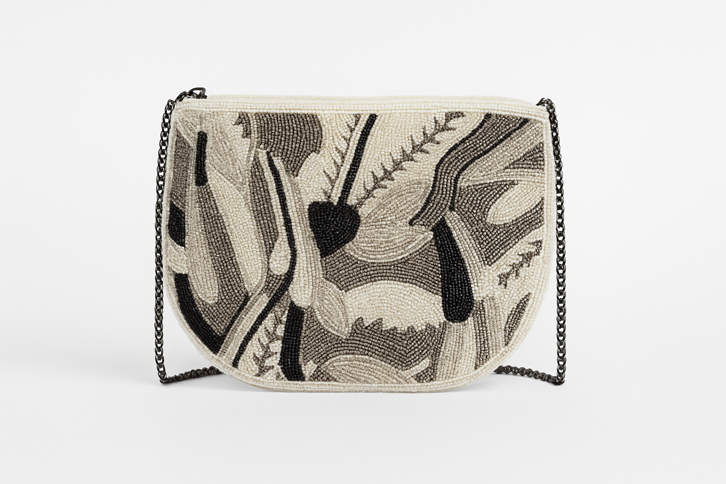 Noir Bloom Beaded Crossbody