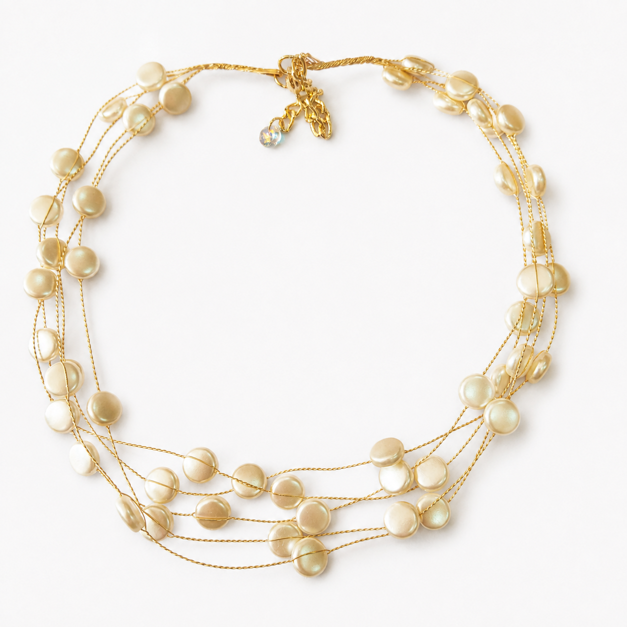 Pearl Cascade Multi-Strand Necklace