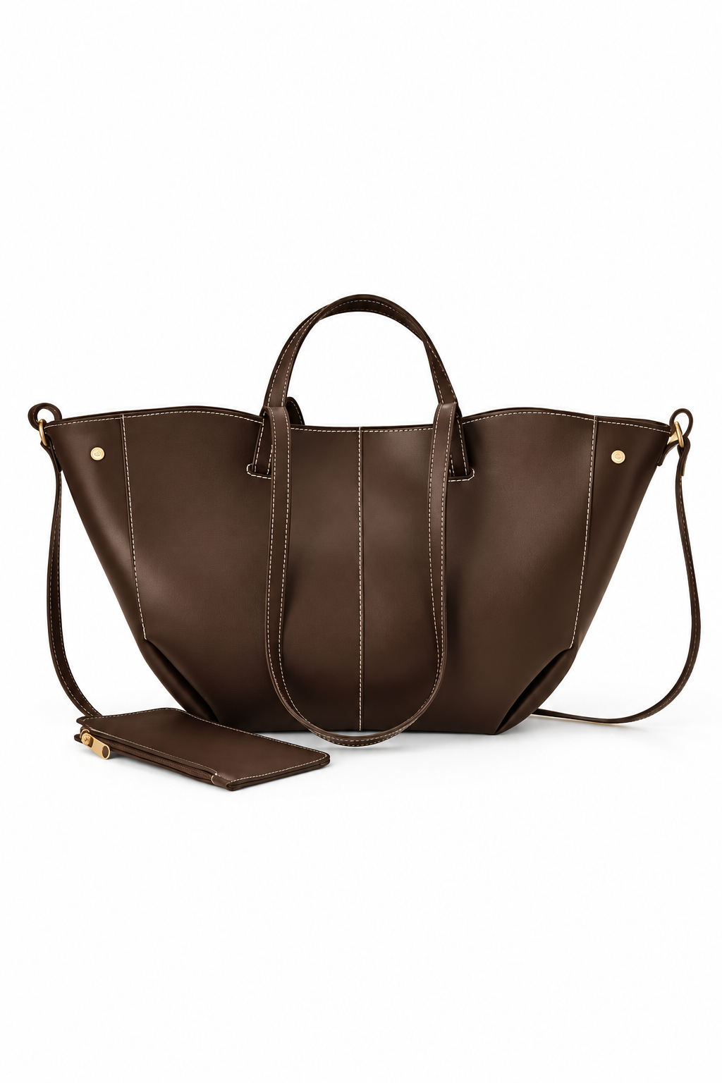 Maison Venus Chocolate Brown Tote Set