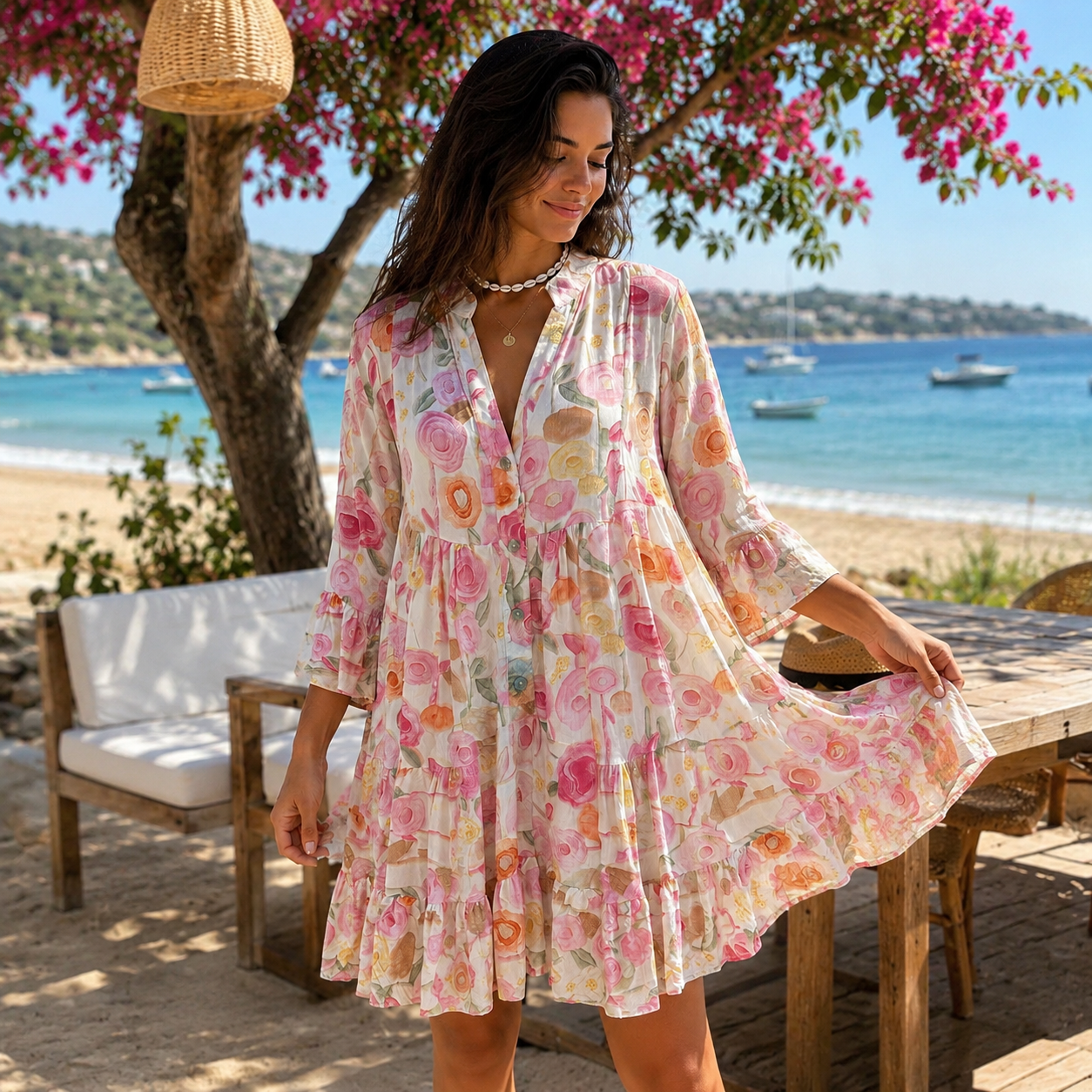 Blush Garden Boho Dress- One size
