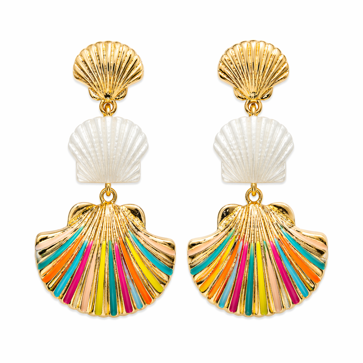 Golden Shell Layers Earrings