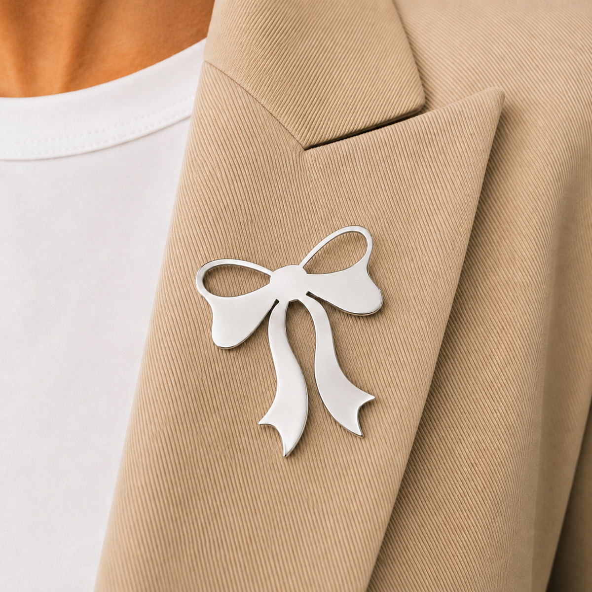 Classic Bow Brooch β Silver