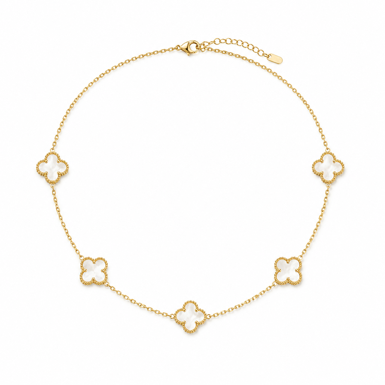 Ivory Clover Station Necklace