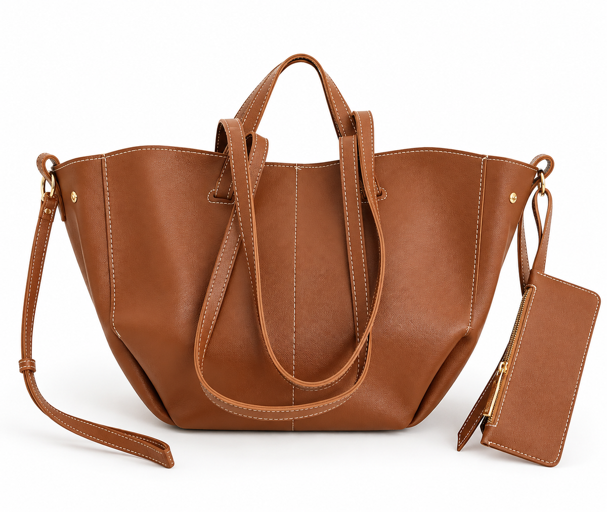 Everyday Oversized Tote Bag – Cognac Brown