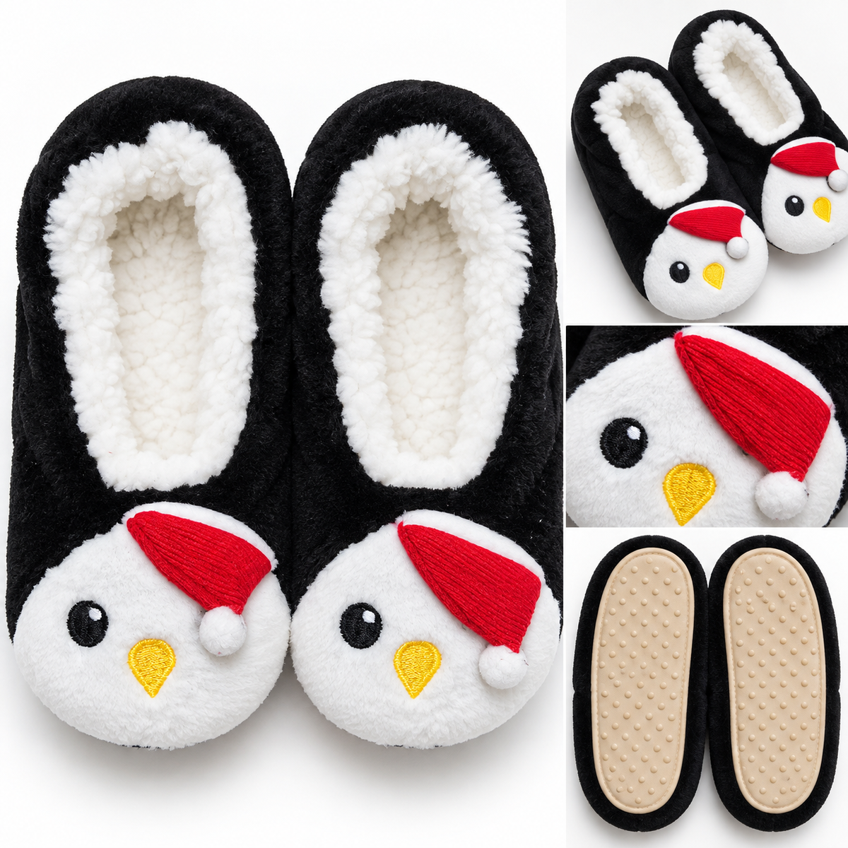Penguin Plush House Slippers 🐧🎄