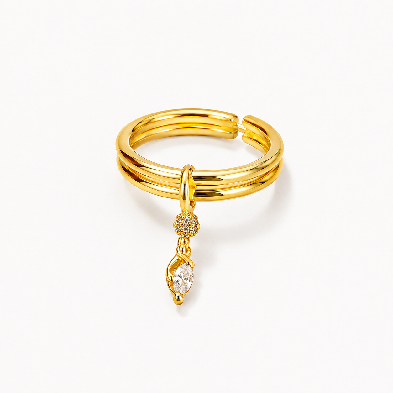 Luna Charm Adjustable Ring