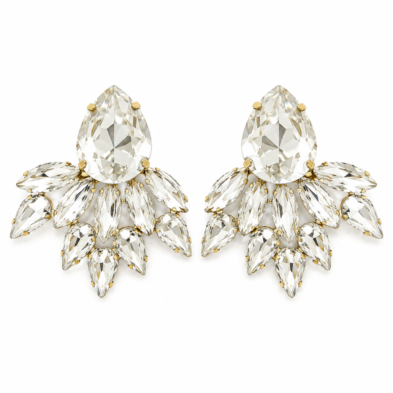Crystal Cascade Statement Earrings