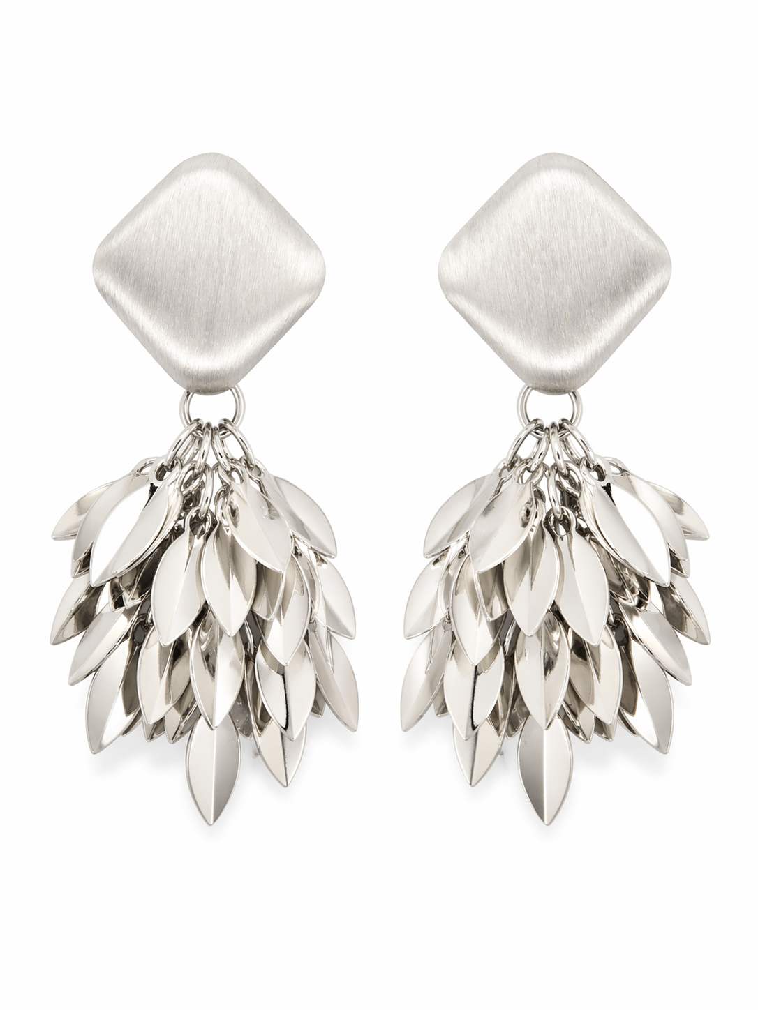 Silver Leaf Cascade Earrings