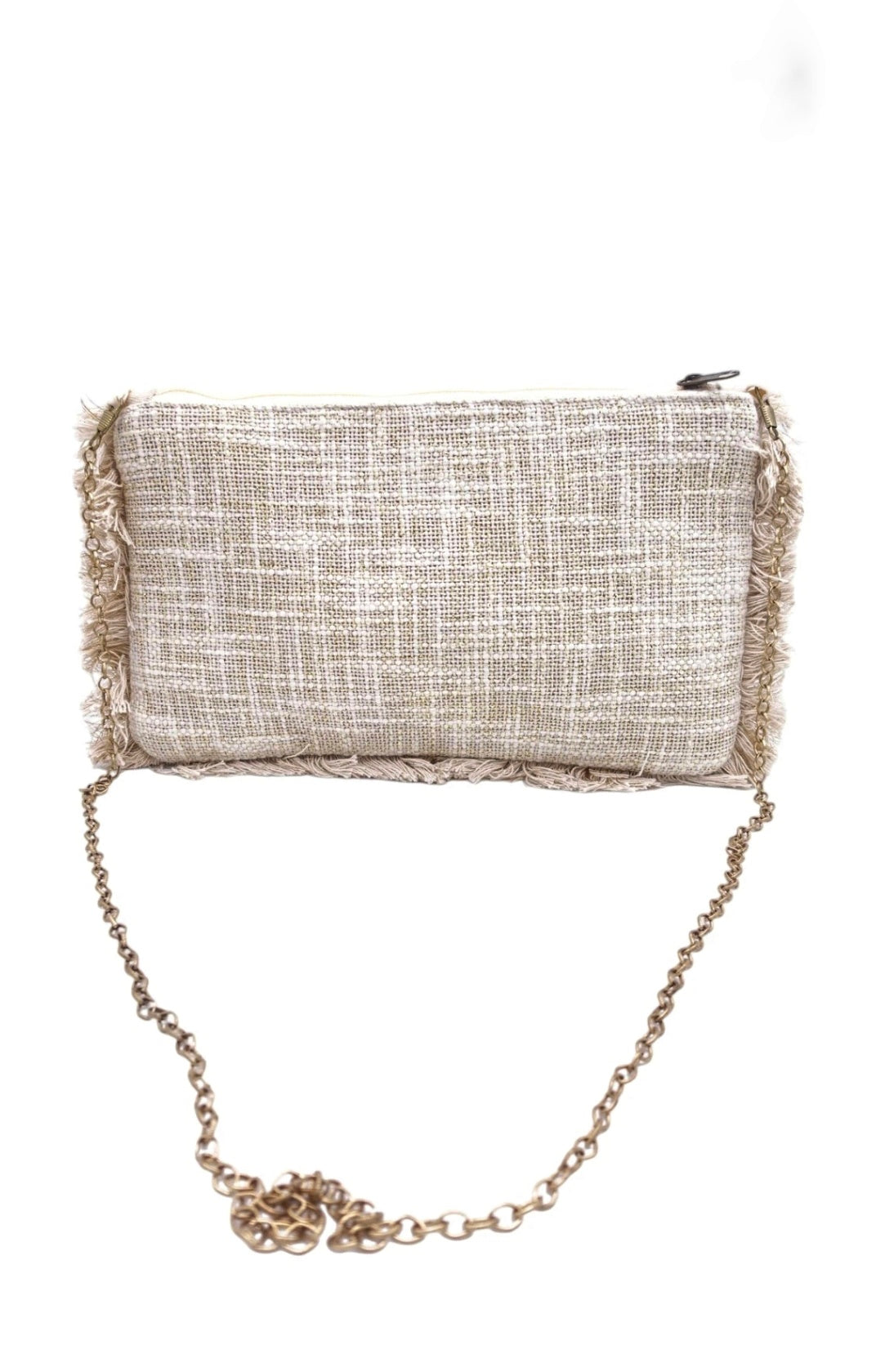 Handmade Sahara Beaded Fringe Clutch