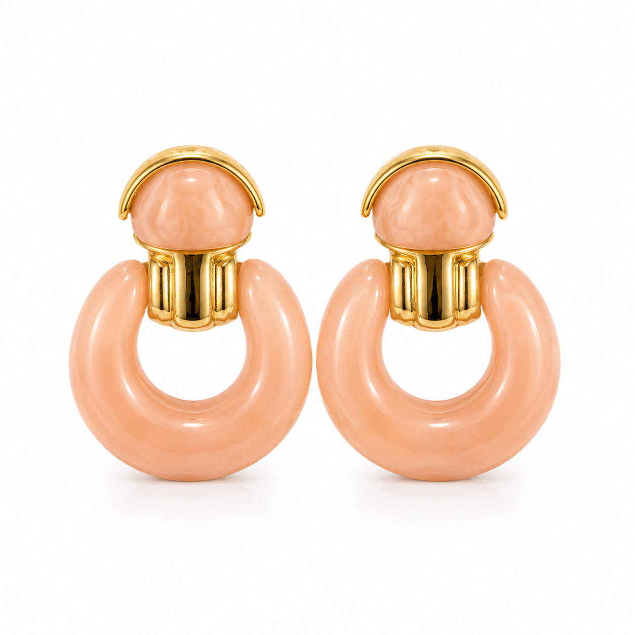Blush Hoop Statement Earrings