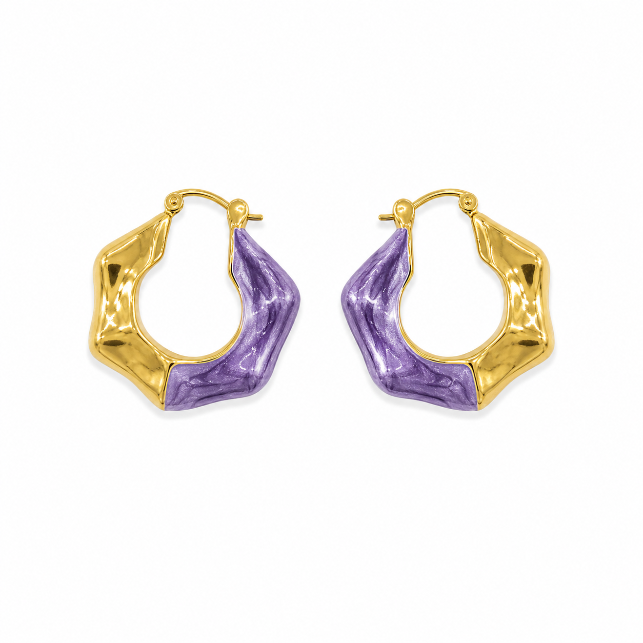 Lavender Mini Wave Hoop Earrings