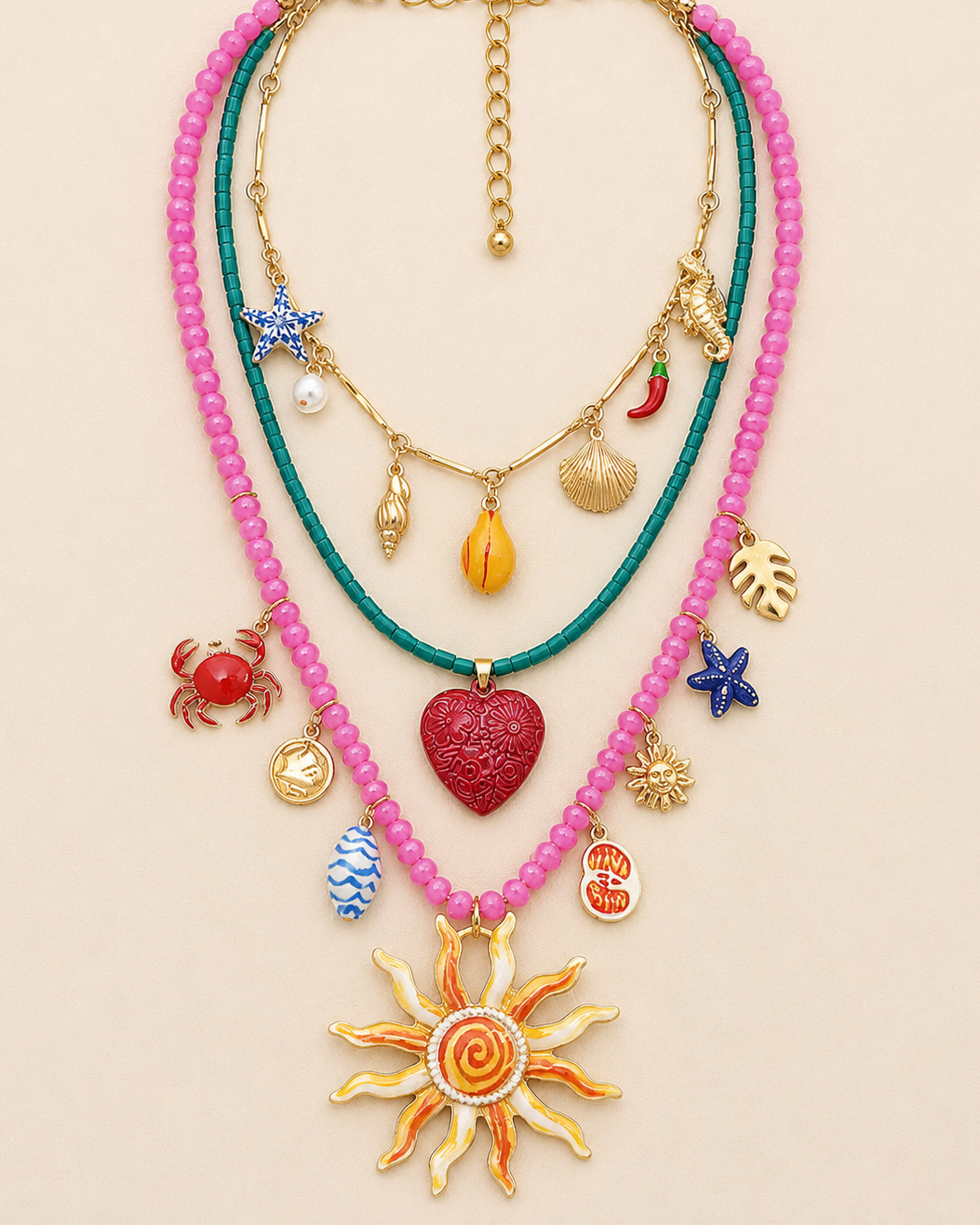 Summer Charm Layered Necklace Set
