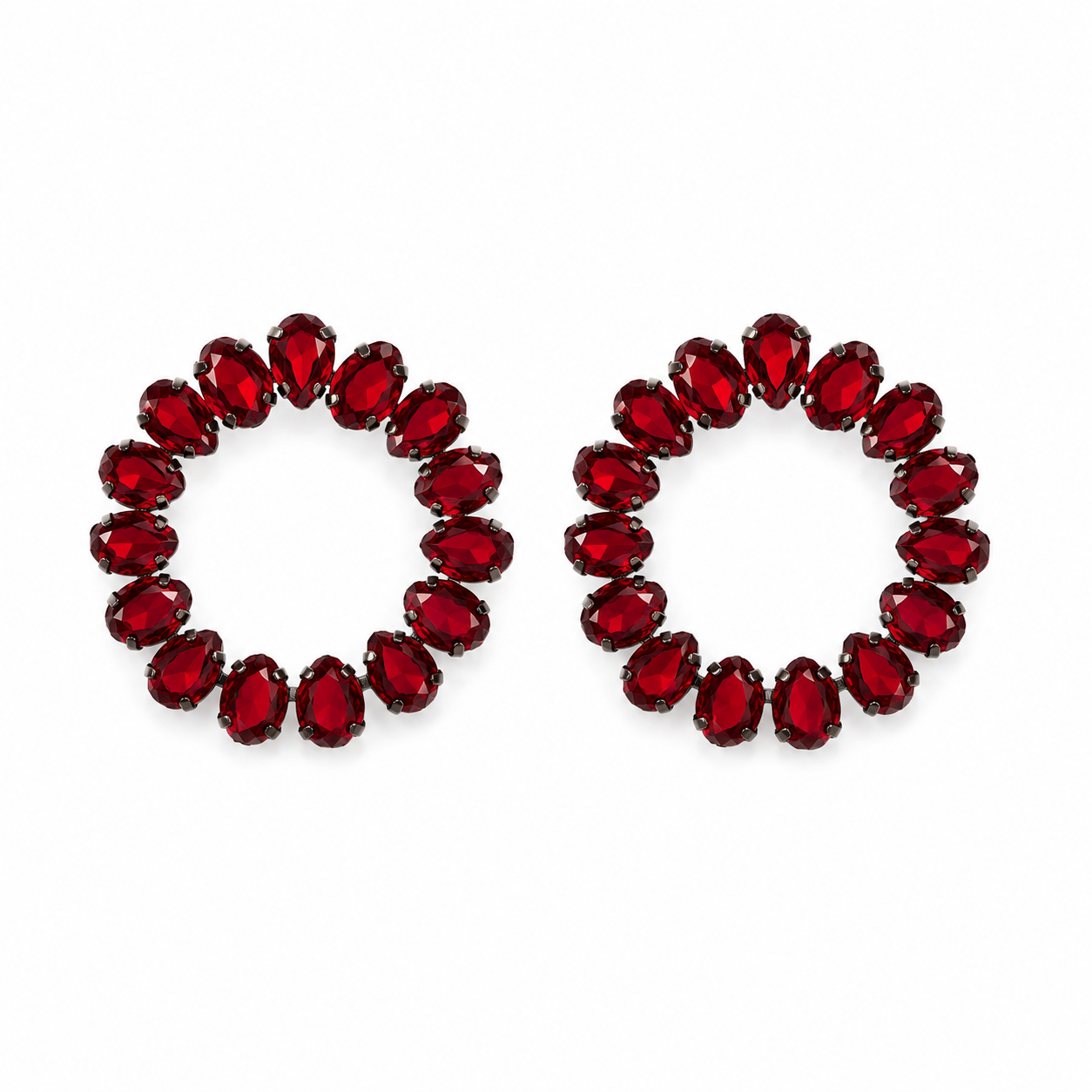 Ruby Halo Statement Earrings