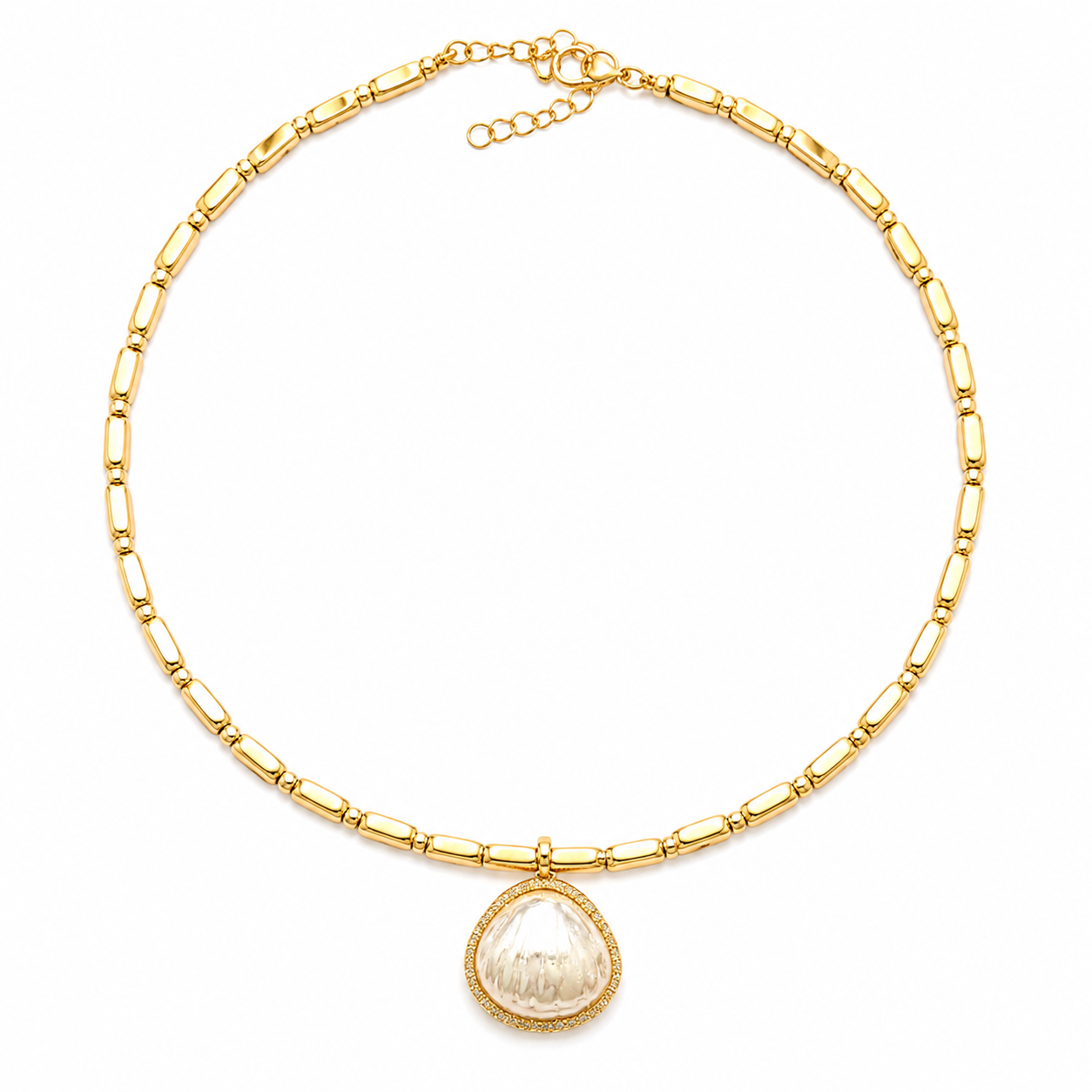 Pearl Glow Teardrop Pendant Necklace