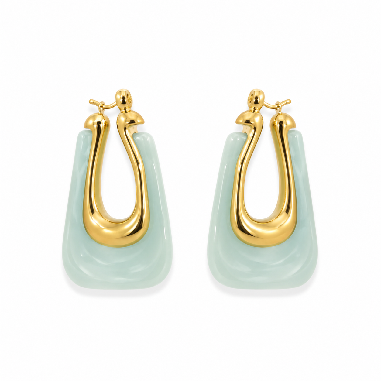 Aqua Glow Resin Earrings