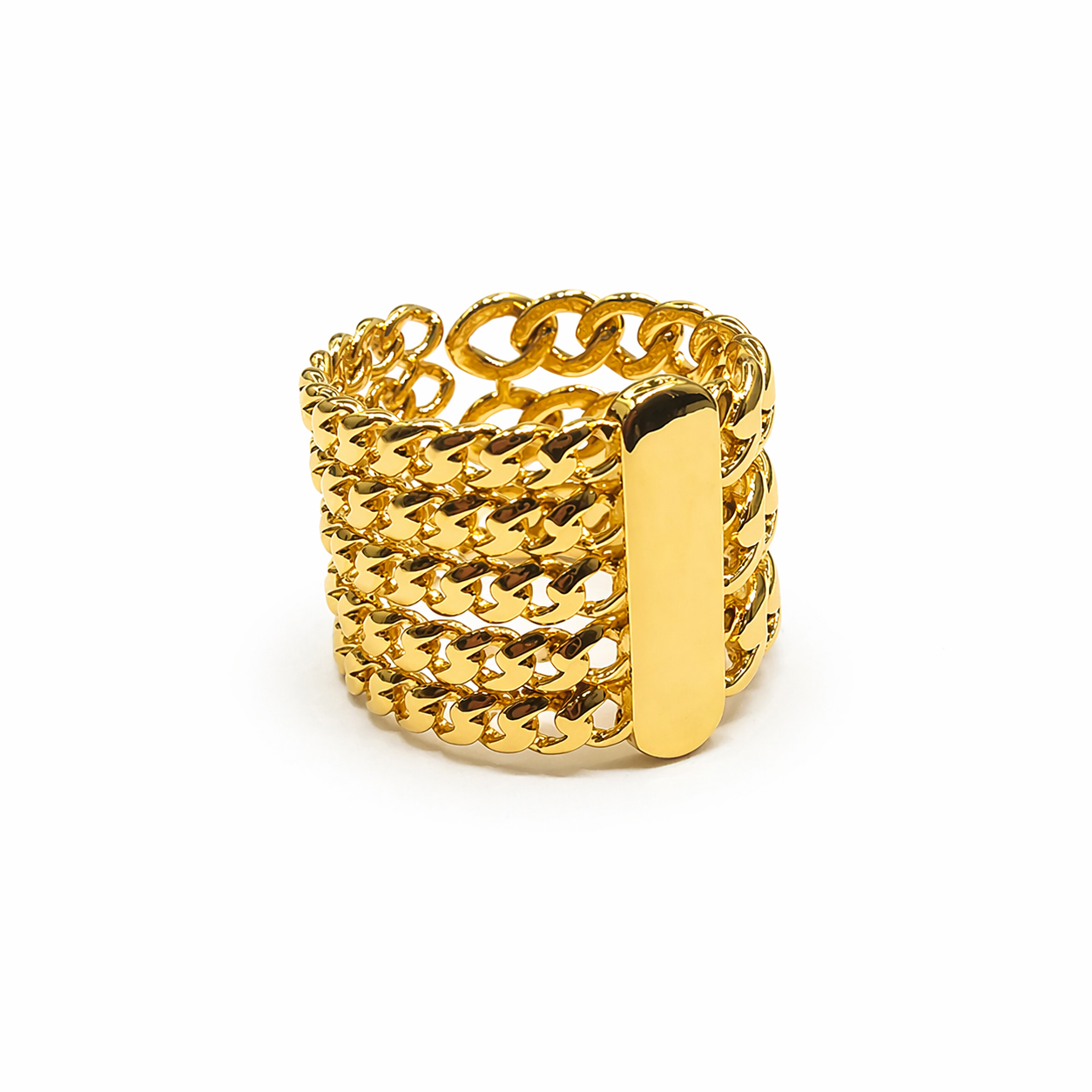 Chunky Gold Cuban Link ring– Statement Luxe