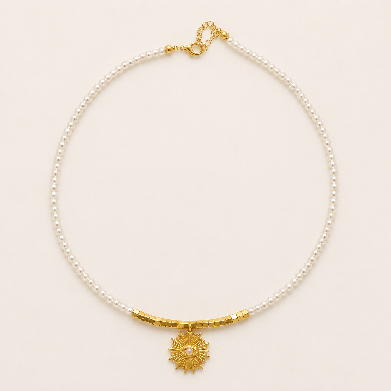 Pearl Eye Sun Necklace