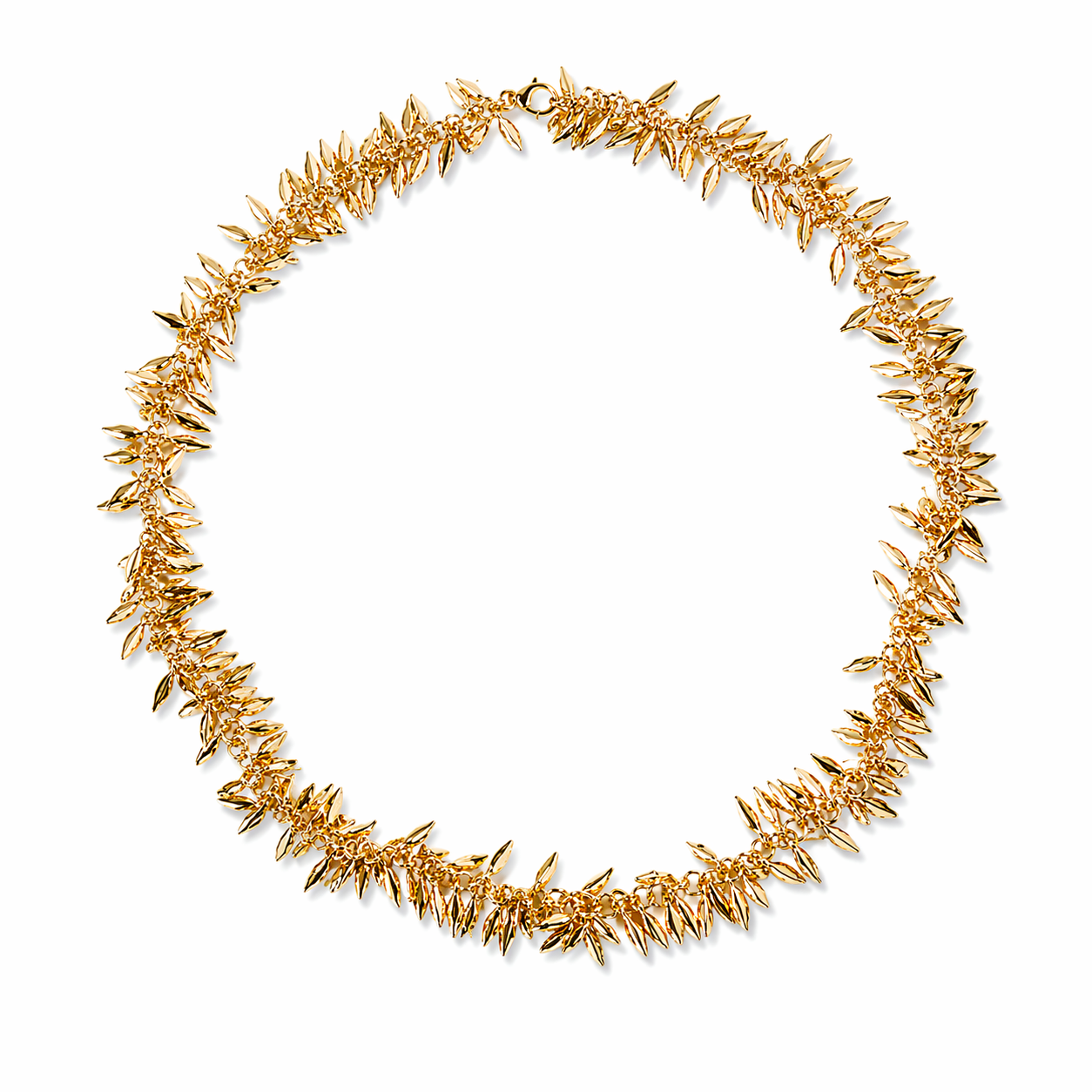 Golden Leaf Drop Necklace – 2-Way Convertible Statement