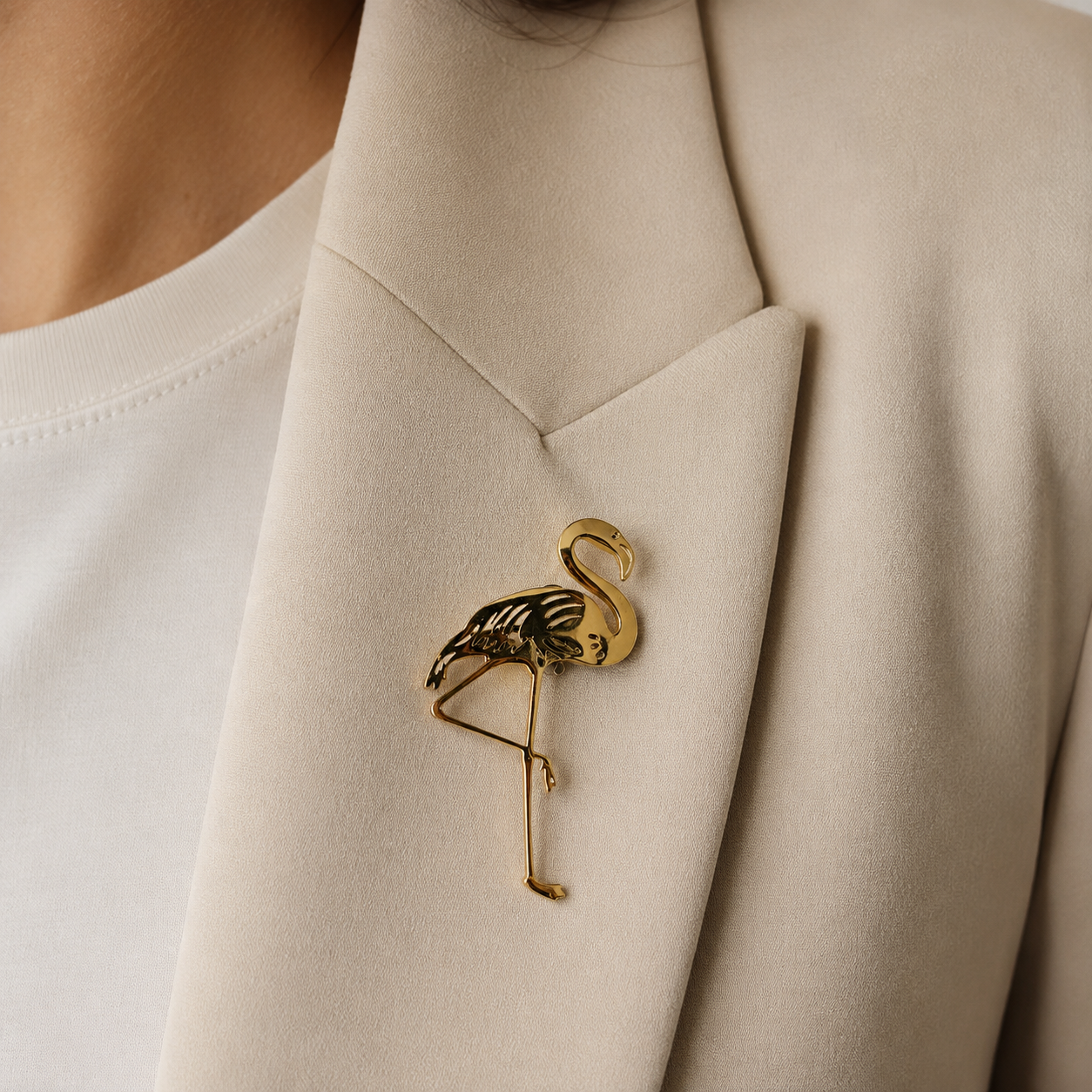 Flamingo Brooch – Gold