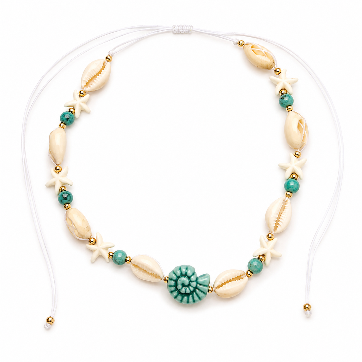 Turquoise Starfish Shell Necklace