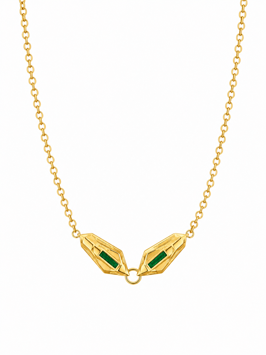 Emerald Prism Gold Necklace