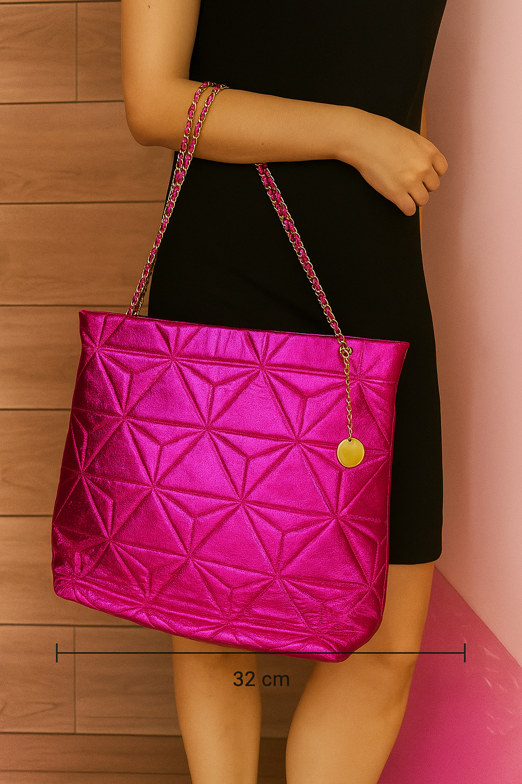 Pink Radiance Metallic Tote