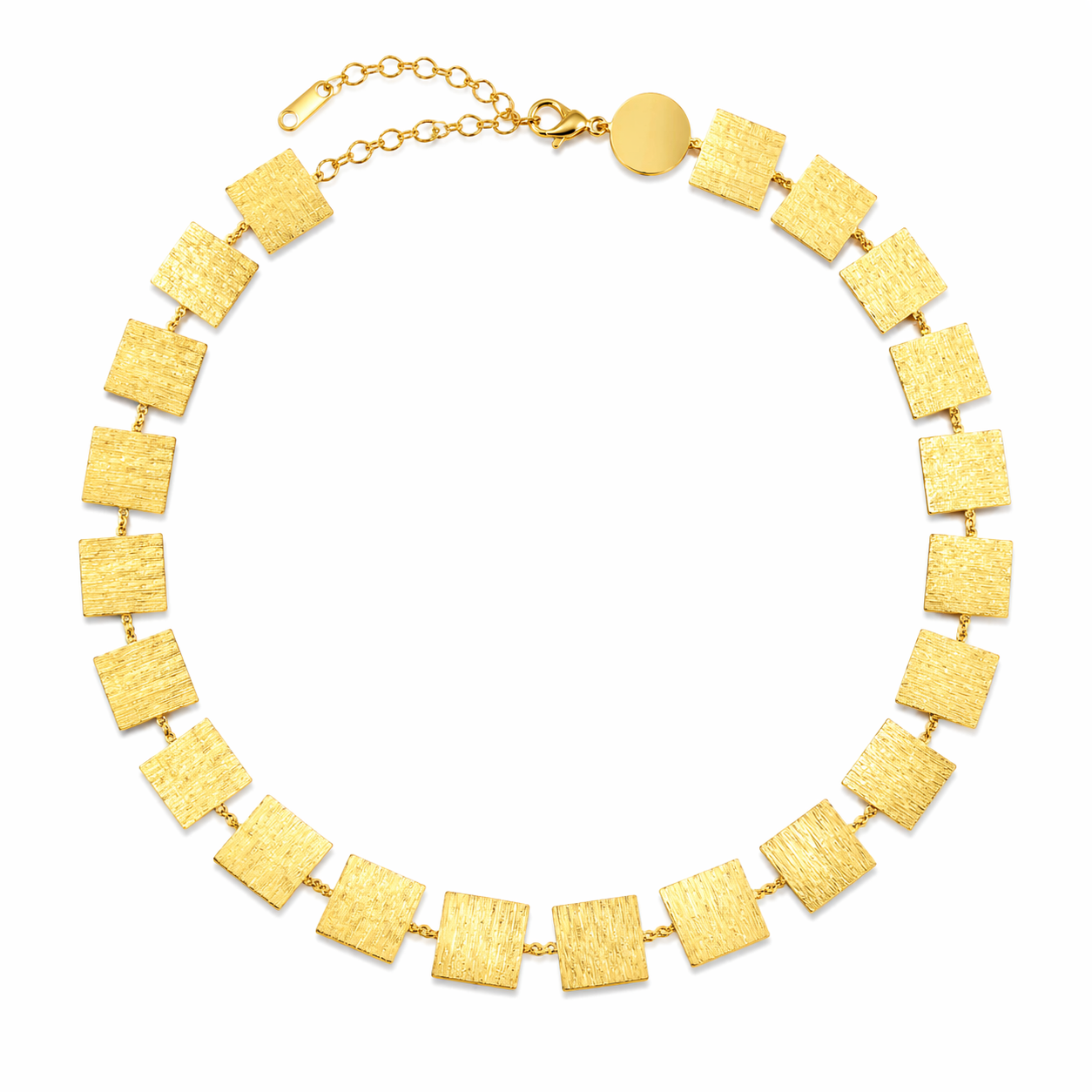 Textured Square Gold Necklace