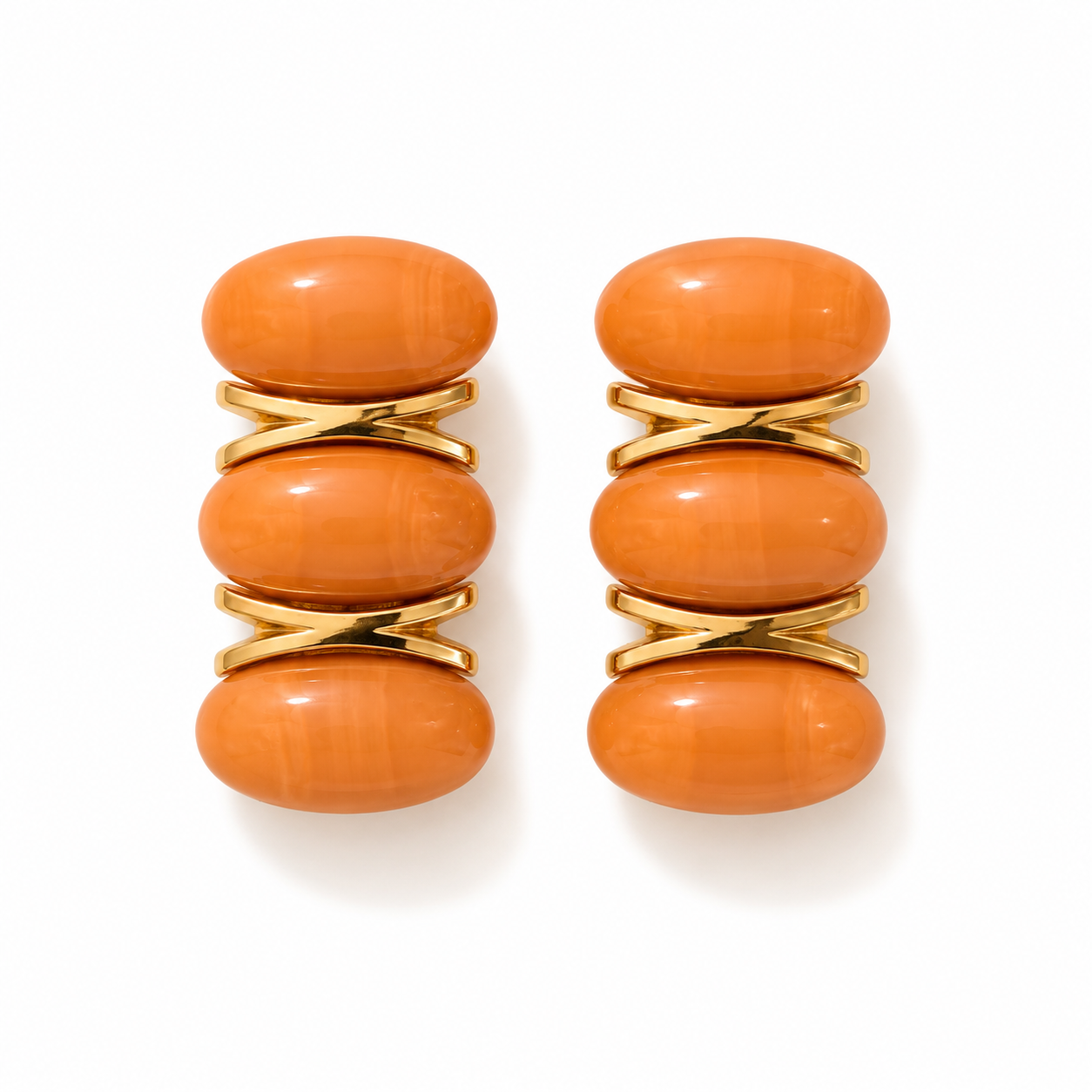 Sunset Coral Statement Earrings