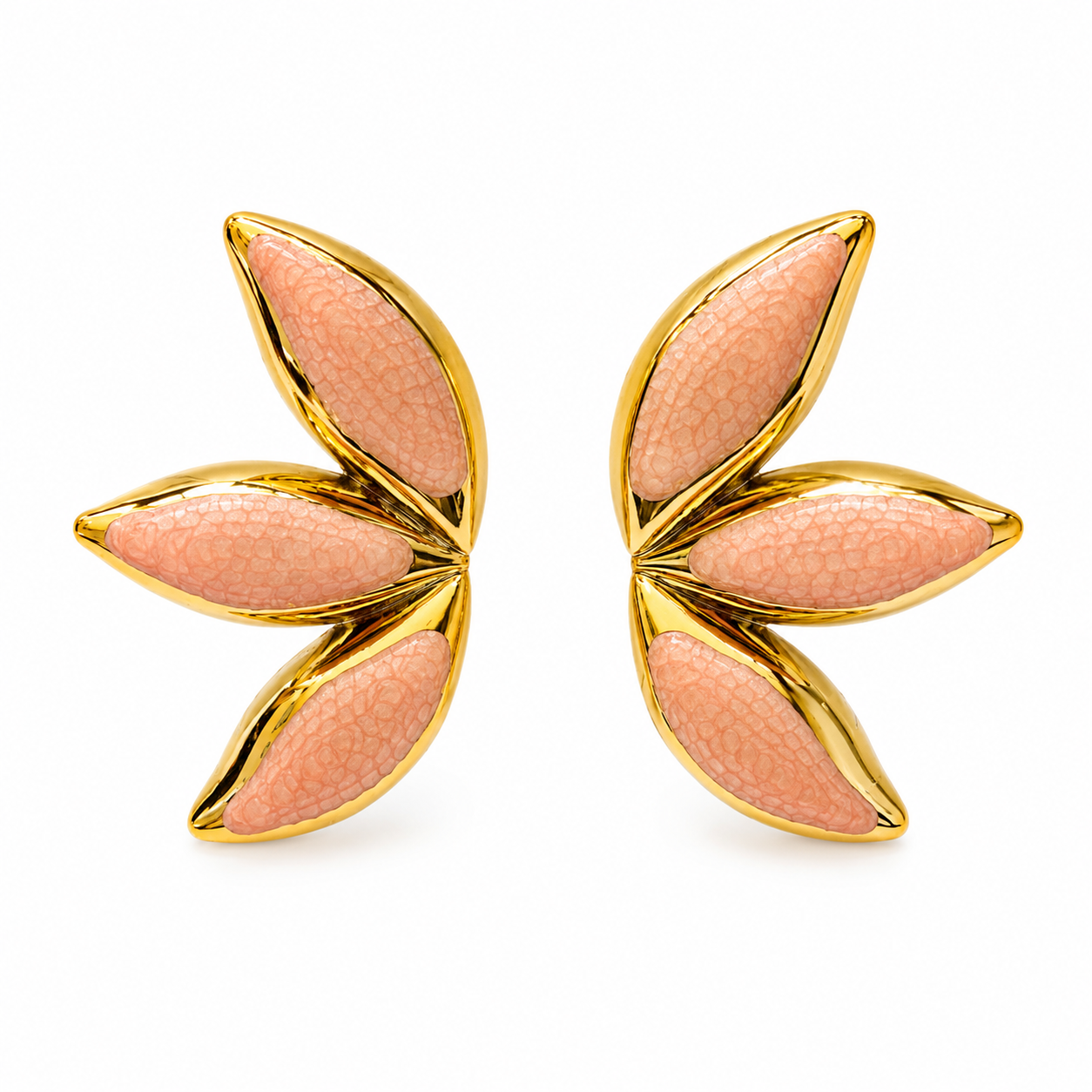 Blush Petal Statement Earrings