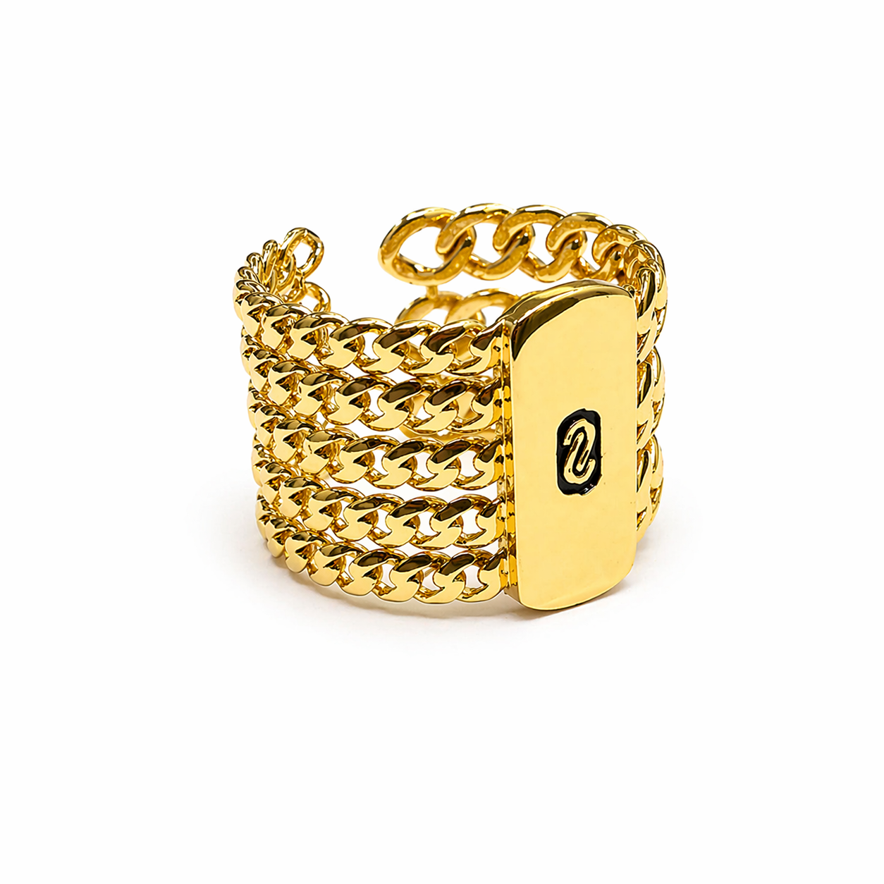 Bold Luxe Cuban Chain ring– Gold Plated Statement