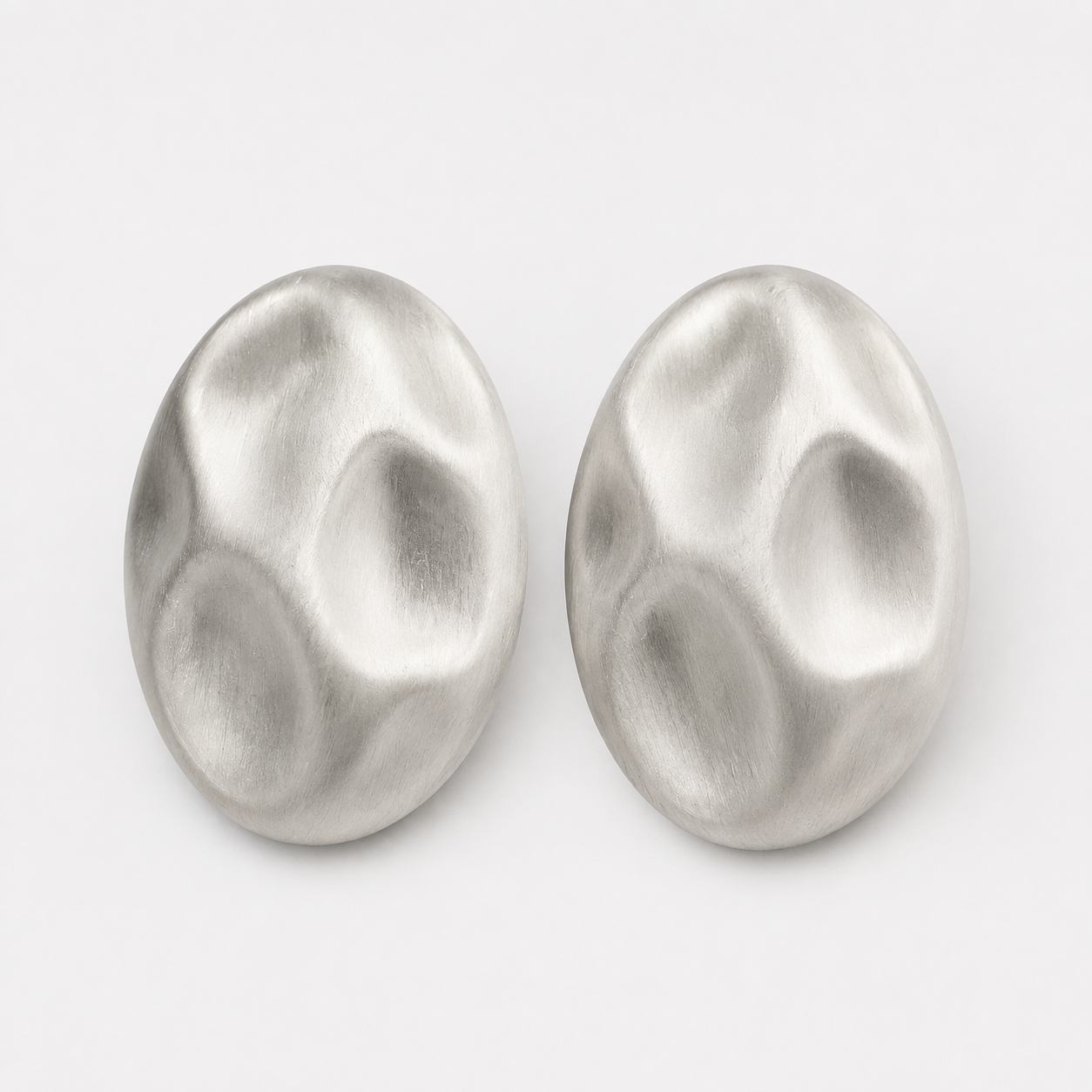 Sculpted Silver Statement Earrings