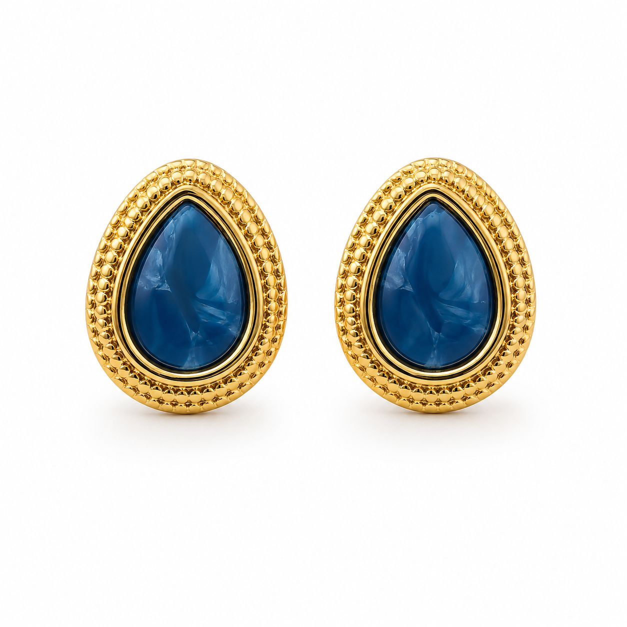 Royal Blue Teardrop Statement Earrings