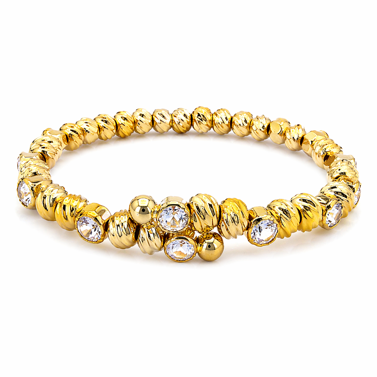 Golden Crystal Beaded Bracelet