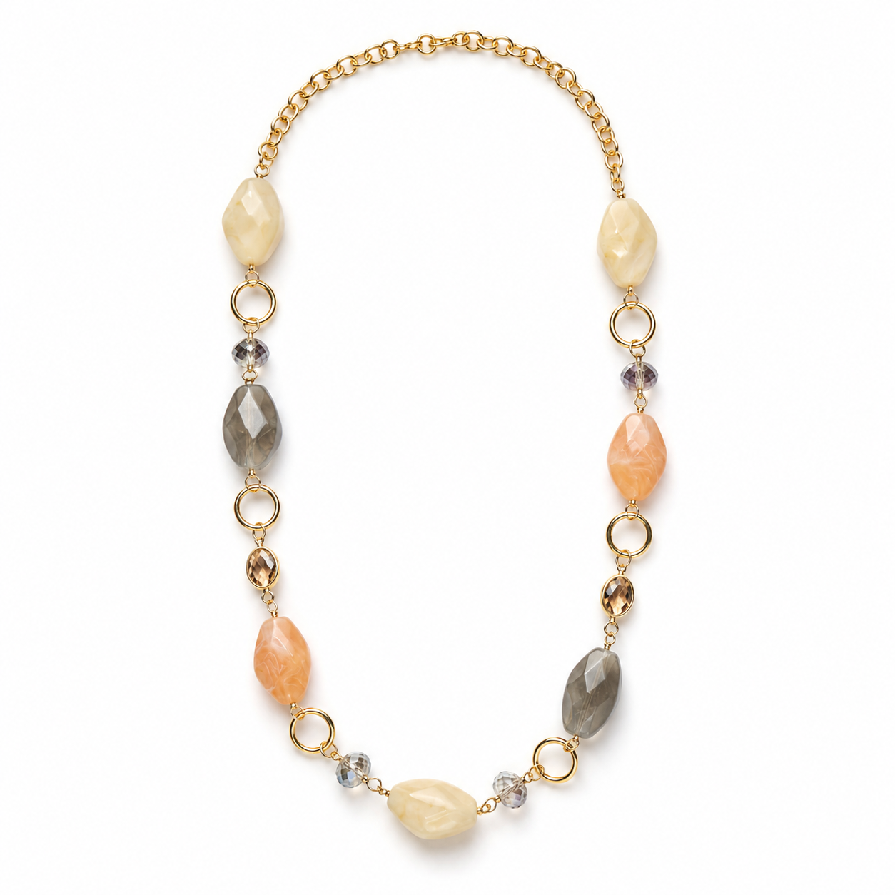Golden Harmony Mixed-Stone Necklace