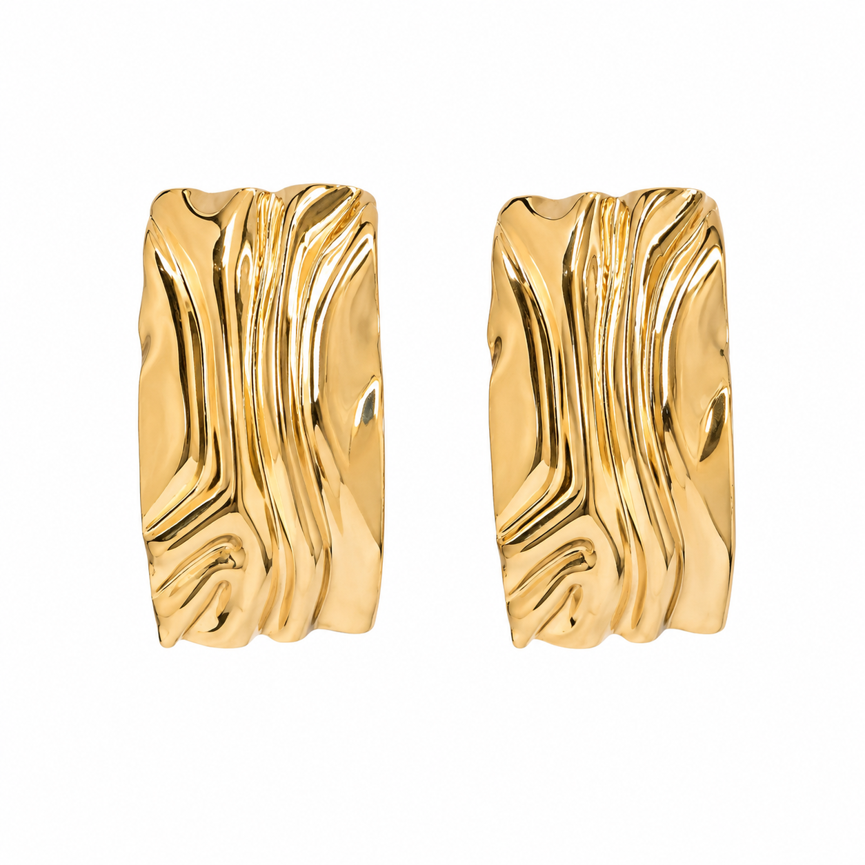 Molten Wave Curved Earrings