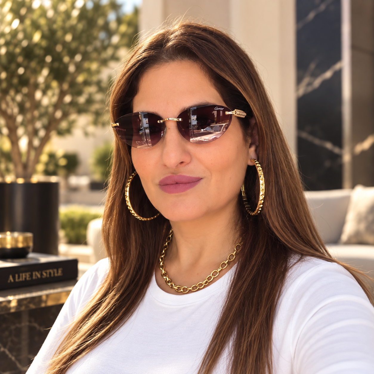 Golden Edge Rimless Sunglasses