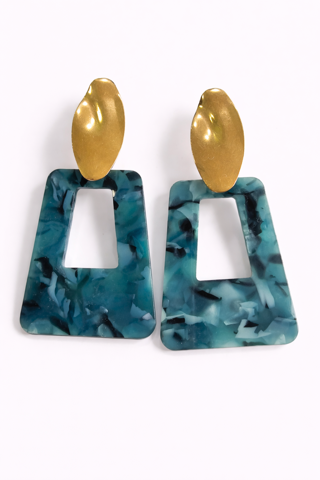 Ocean Marble Statement Earrings